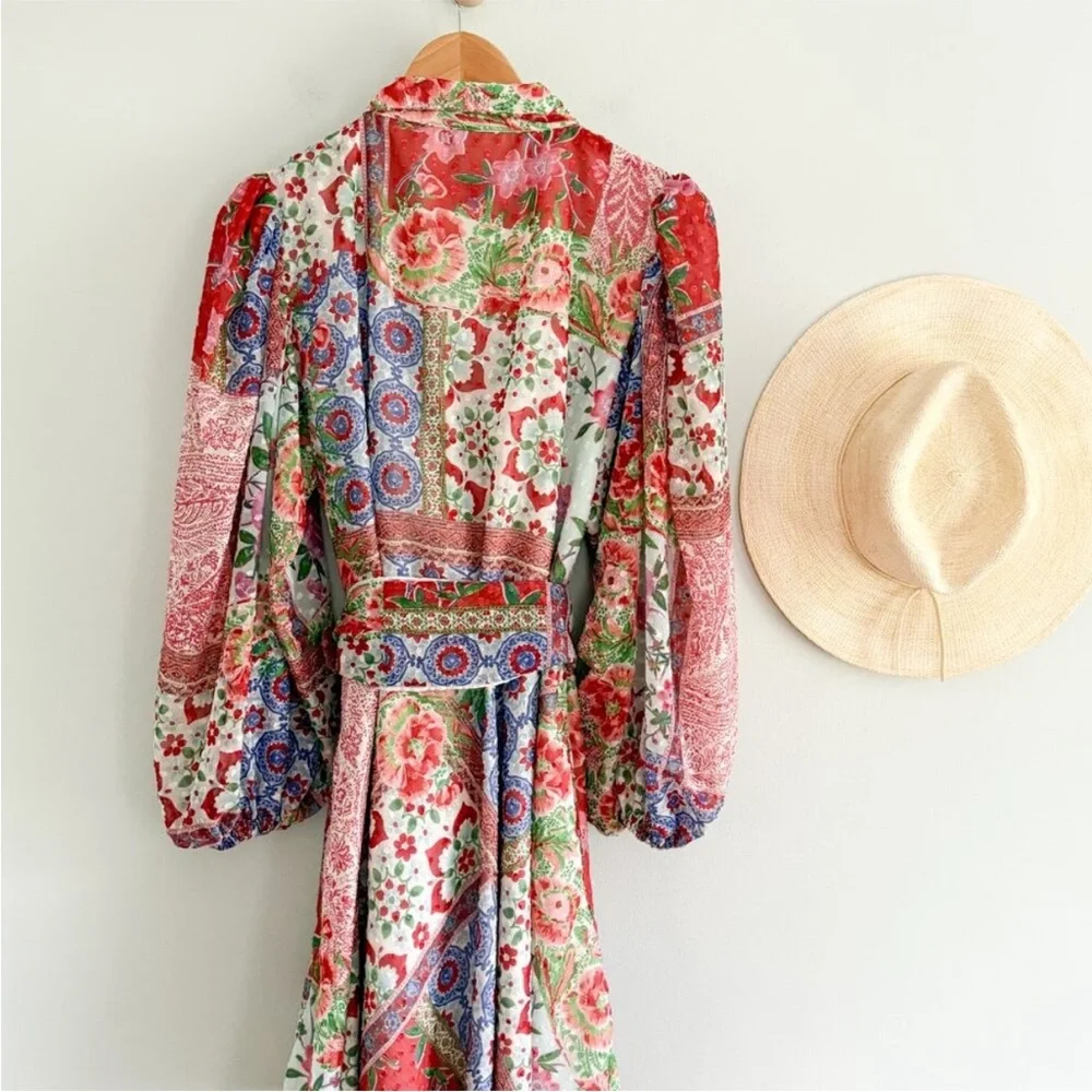 Sue Sartor Boho Floral Tie-Waist Dress - Picture 8 of 9
